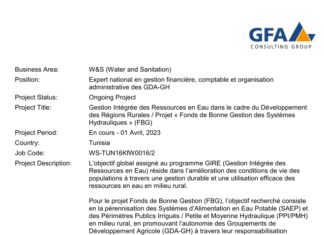 Recrutement d’un expert national en gestion financière, comptable et organisation administrative des GDA-GH