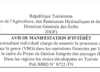 Avis de Manifestation d’Intérêt pour la sélection d’un consultant individuel chargé de soutenir le processus de traitement des violences basées sur le genre (VBG) dans les opérations financées par la Banque mondiale, dans le cadre du Projet de Gestion intégrée des Paysages (PGIP